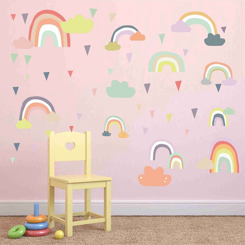 Freehand Sketch Rainbow Wall Sticker Home Decoration